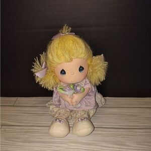 Applause Vintage 1987 Precious Moments 10"in Plush Doll Thank You With Bouquet